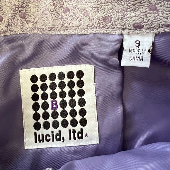 Vintage B Lucid Leather Pants Purple Speckled Print High Waist size 9 Junior - Picture 8 of 13